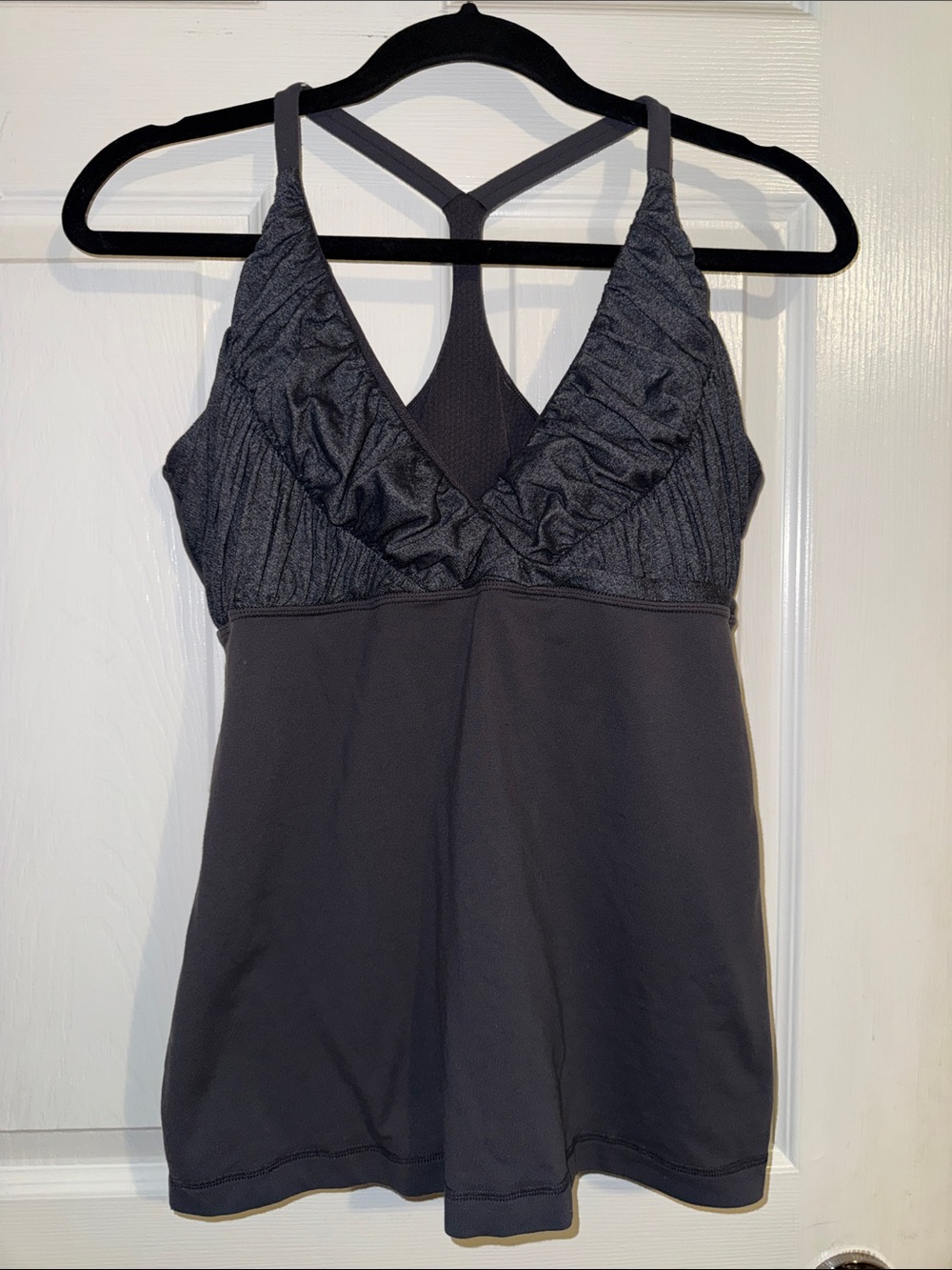 lululemon athletica Charcoal Ruffle-Trim Sports Bra Tank